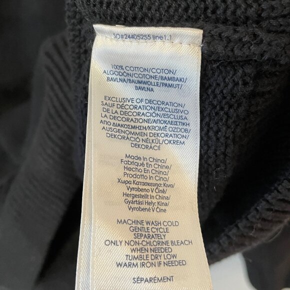 Chaps Cotton Half-Zip Mens Sweater With Nordic Pattern In Black White & Red - Si - Picture 6 of 7